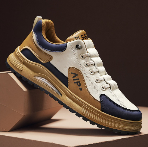 2024 otoño nuevo estilo de moda casual zapatos de hombre zapatos deportivos baja impermeable desgaste casual zapatos de skate de cuero para hombre