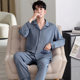 Ice Silk Men's Pajamas Spring and Autumn Ice Silk Long Sleeve Trousers 2024 New Autumn and Winter High-end Sense Home Clothes