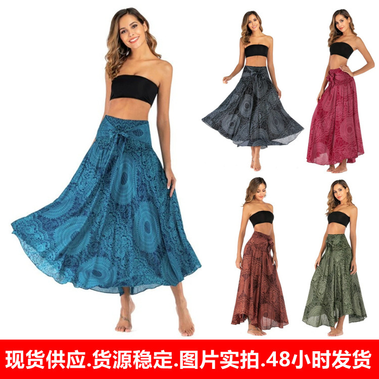 S006 Cross-Border Casual Thai European and American Dress Skirt Beach Vacation Skirt Two-Wear Large Swing Skirt Bohemian S006 Cross-Border Casual Thai European and American Dress Skirt Beach Vacation Skirt Two-Wear Large Swing Skirt Bohemian