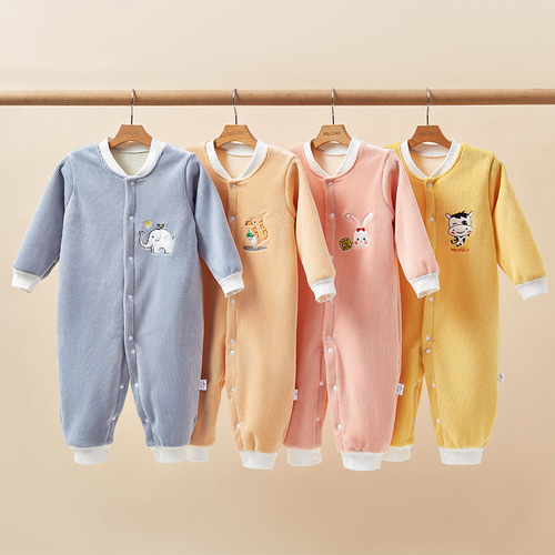 Baby Bodysuit for Autumn/Winter with Fleece and Thick Padding, Warm Newborn Clothes for Boys and Girls