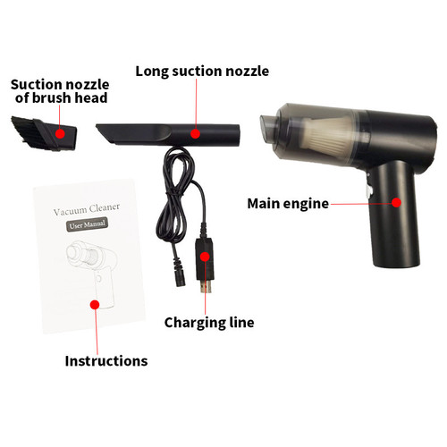 Cross-border Wireless Gun Vacuum Cleaner Rechargeable Handheld Pet Vacuum Cleaner Home Car Vacuum Cleaner Car Supplies