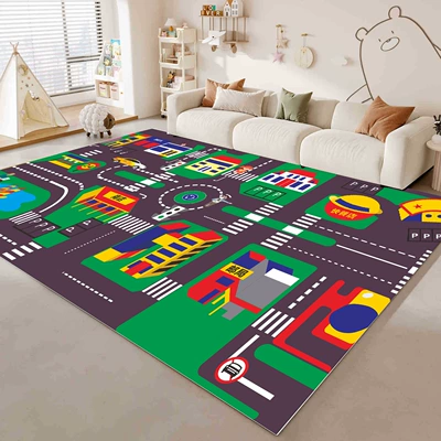Avtomobil döşəmə paspasları — Cartoon children's floor mat, city - purchasing-agent-track-tech-fabric-100x160cm6mm