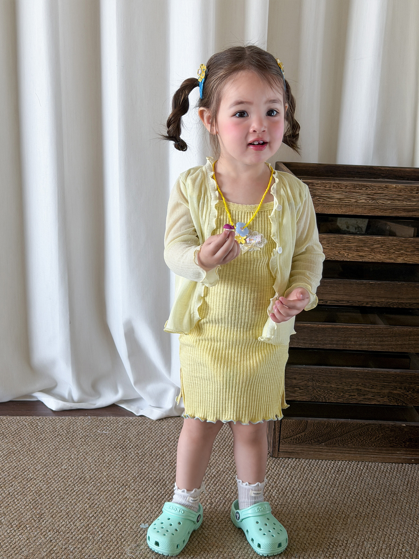 Sugar Pear ropa infantil chaqueta protector solar de niñas chaqueta de verano delgada ocio para niños sombreado cardigan de manga larga chaqueta ropa de bebé