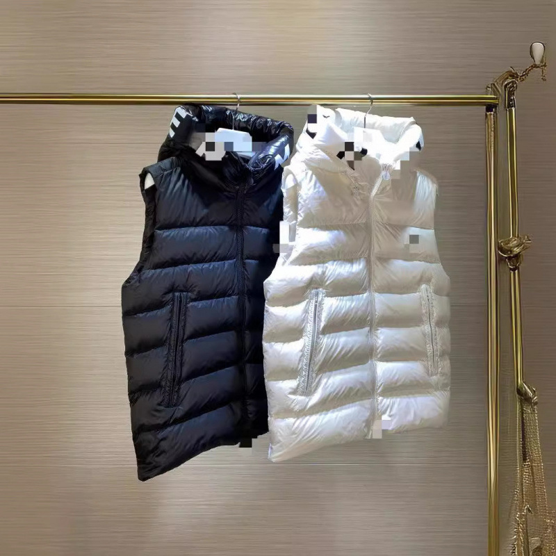 Moncler down Jacket Vest 2026 New Model Hooded Letter Print Vest Moncler Unisex Warm Jacket