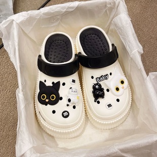 Harajuku Style Fashionable Height Increasing Thick Sole Cave Shoes Women's Summer Soft Sole Shoes Stomp Feeling Fashionable Outer Wear Beach Sandals