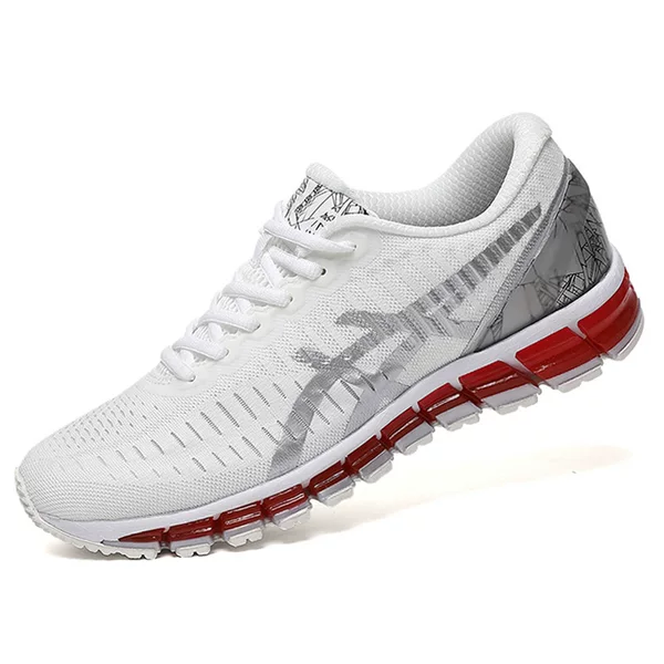 In-stock full-cushion sports shoes, Jacquard mesh breathable running shoes, men's lightweight shock-absorbing casual shoes for export