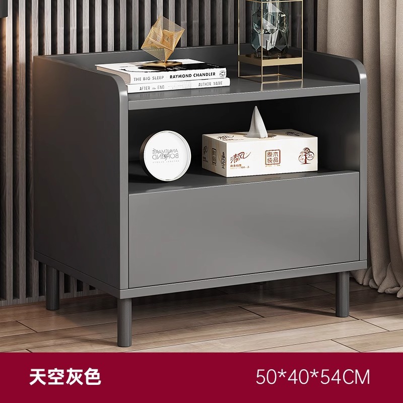 Mesita de noche pequeña, simple, moderna, armario de almacenamiento, dormitorio doméstico, armario lateral de noche, lujo ligero, estante de mesita de noche de alta gama