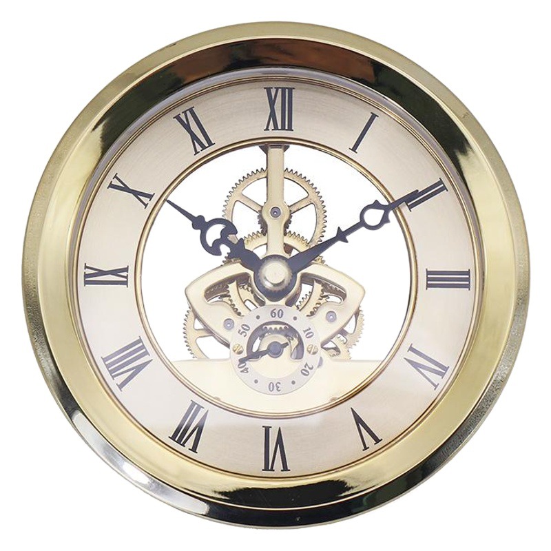 Cross-border Venta caliente de gama alta diámetro 103mm plata perspectiva reloj cabeza incrustaciones de metal engranaje reloj movimiento artesanía