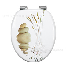 工厂直销密度板木质MDF马桶盖pvc贴皮木纹图案带缓降