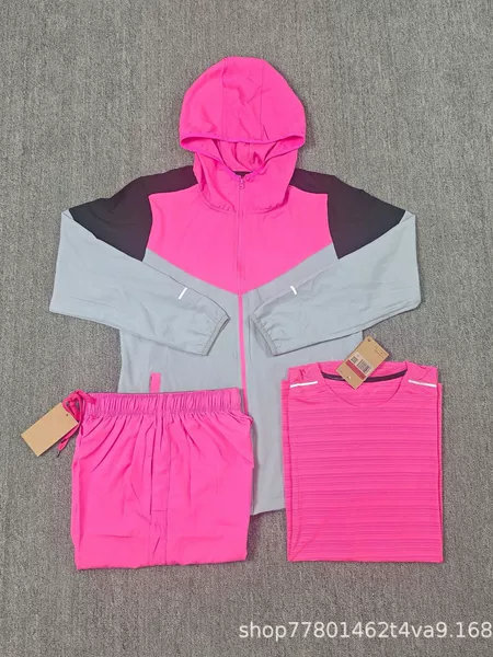 Sun Protection Windbreaker Color-Blocking Set Fitness Running Sports Short-Sleeve Ice Silk Loose Men's Summer Outdoor Training Basketball Breathable