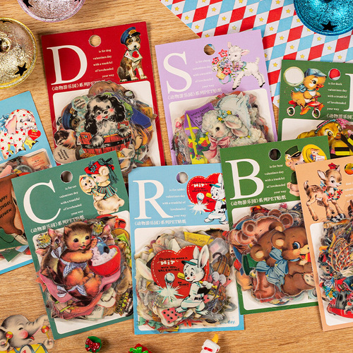 Good Day Pet Stickers Animal Amusement Park Series Retro Animal Handbook DIY Material Decorative Stickers