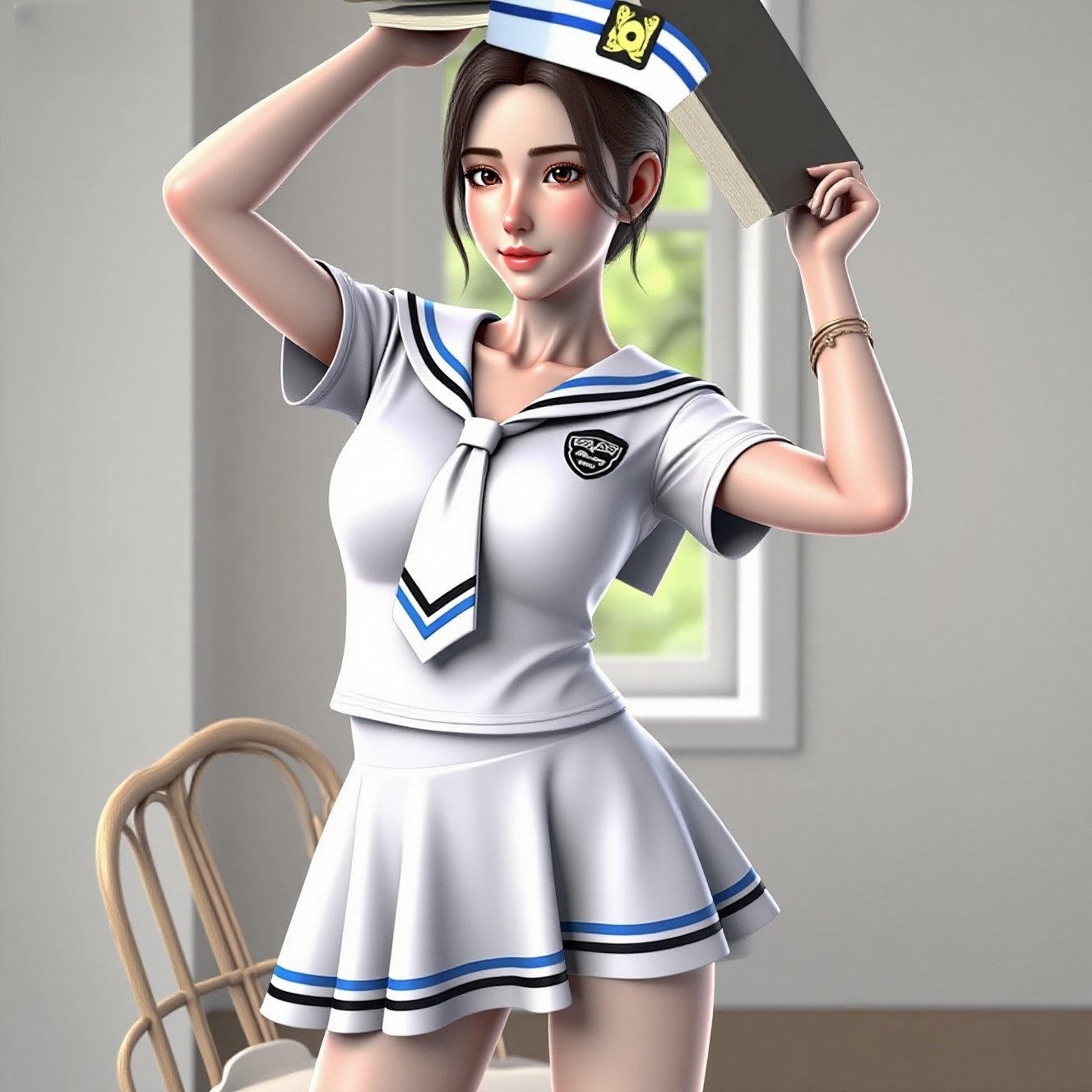 탑 + 스커트 + 모자