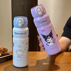 库洛米保温杯 2025新款女生高颜值316双饮儿童水杯学生便携吸管杯