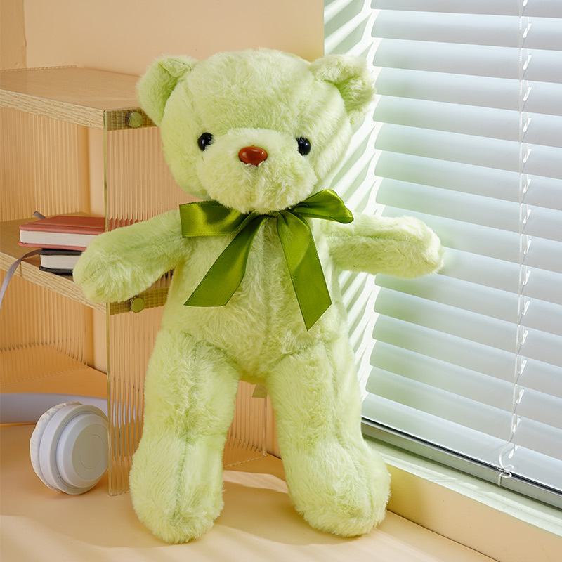 Osos de peluche con lazo de cinta de diez colores, muñecos de boda, regalos al por mayor, juguetes de peluche
