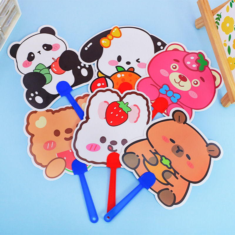 Cartoon handheld children's folding round fan