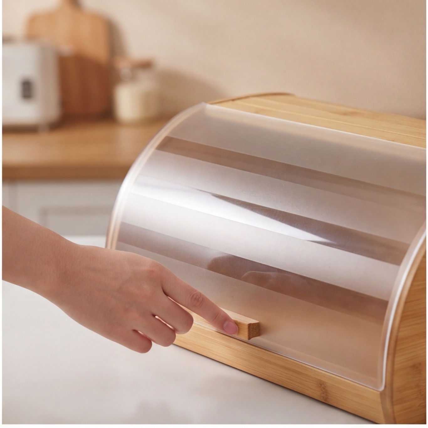 Baja de pan de bambú ecológica cocina casera caja de almacenamiento transfronteriza pastel pequeño al por mayor