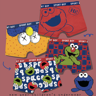 Children's Underwear Red Boys' Benmingnian Cotton Shorts 9-year-old 10-year-old Boys 8-corner Boxers Cotton