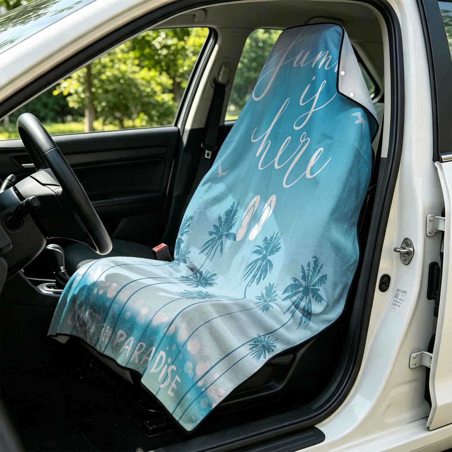 Summer bath towel and car seat cover 2-in-1, ultra-fine fiber outdoor beach and car dual-use universal seat cushion