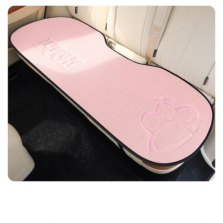 Car Seat Cushion for All Seasons, Cartoon Design, Breathable Cotton and Linen for Summer, Ventilated for Autumn and Winter, Half-Cover, Cute Bear Seat Cover for Women