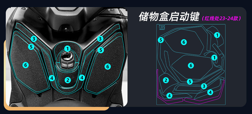 Suitable for 20-26 Models of Yamaha Xmax300 Fuel Tank Stickers, Modified Body Thickened Protective Stickers, Decals, and Film Accessories