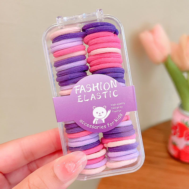 60 piezas ~ banda de goma para niñas El tamaño pequeño no duele el cabello banda de goma cuerda de pelo Internet celebridad niños bebé cuerda de pelo bebé anillo de pelo