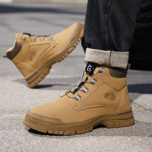 New safety shoes for men, anti-punching and anti-piercing, steel toe cap, no laces, summer wear-resistant work shoes, cross-border