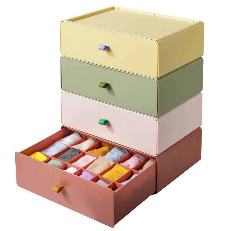 下着収納ケース靴下下着収納ケース家庭用引き出し式子供用格子ブラジャー衣類整理箱|undefined