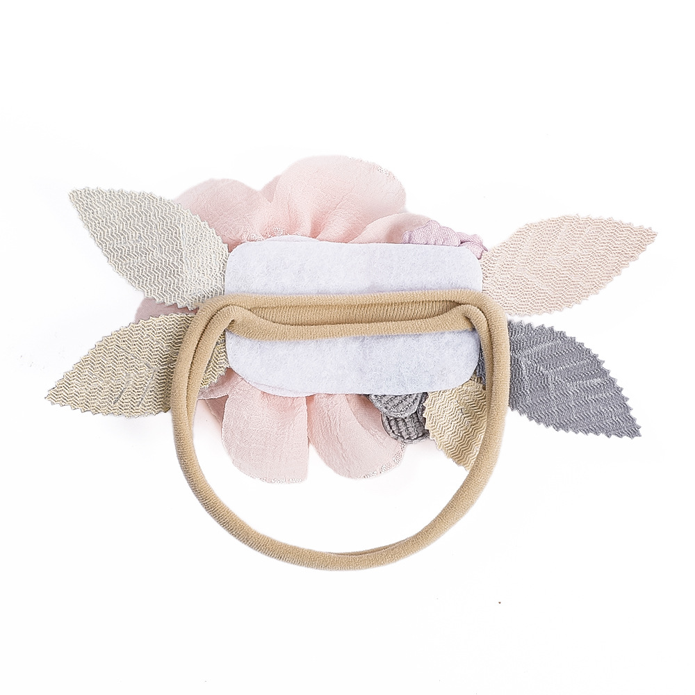 Accessori per capelli per bambini europei e americani, corda per la testa del bambino in nylon senza cuciture, combinazione di cuciture creative, cintura per capelli fini a forma di fiore, anello per capelli del bambino_voghion.com