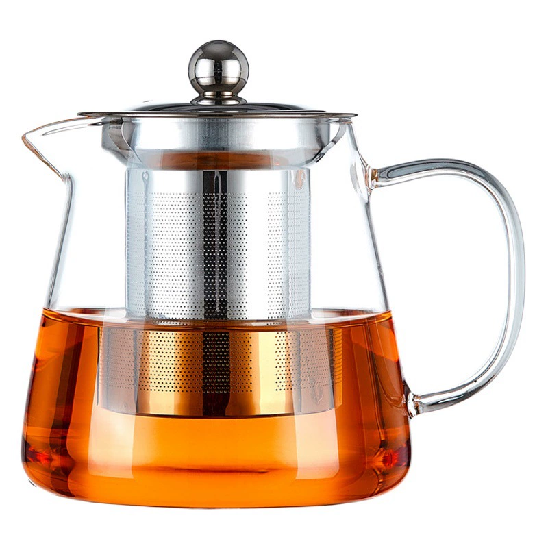 Оптовая продажа стеклянный варочный чайник дома большой емкости цветочный чайник чайник заварной чайник из нержавеющей стали фильтр чайный набор