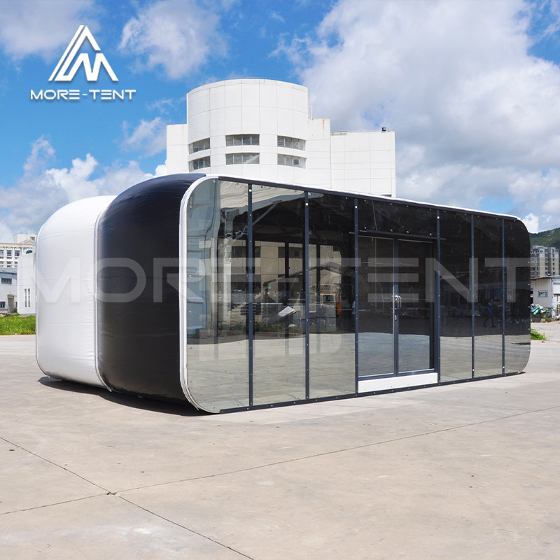 8米铝合金篷房户外广告帐篷充气酒店黑白组合时尚胶囊小屋遮阳