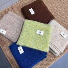 新款2024软糯egg纯色针织围巾羊毛混纺围脖冬天季保暖韩国东大门