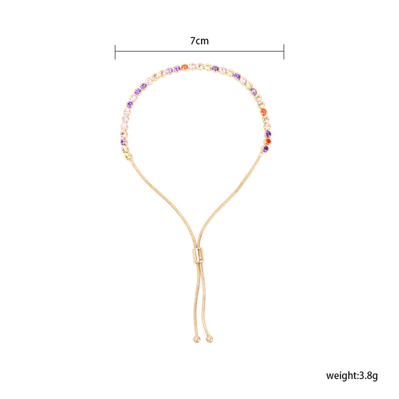 Sweet Solid Color Copper Bracelets Inlay Zircon Copper Bracelets