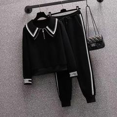 大码女装2025春秋装新款胖妹妹时尚减龄显瘦卫衣休闲运动两件套装
