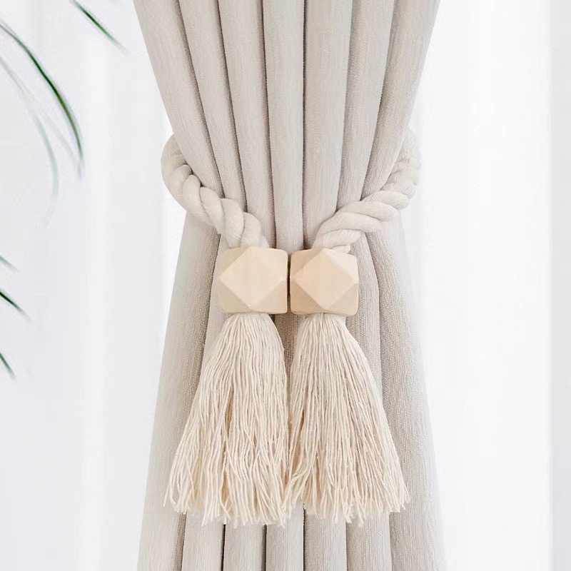 태슬 코튼 로프 루빅스 큐브-오프화이트