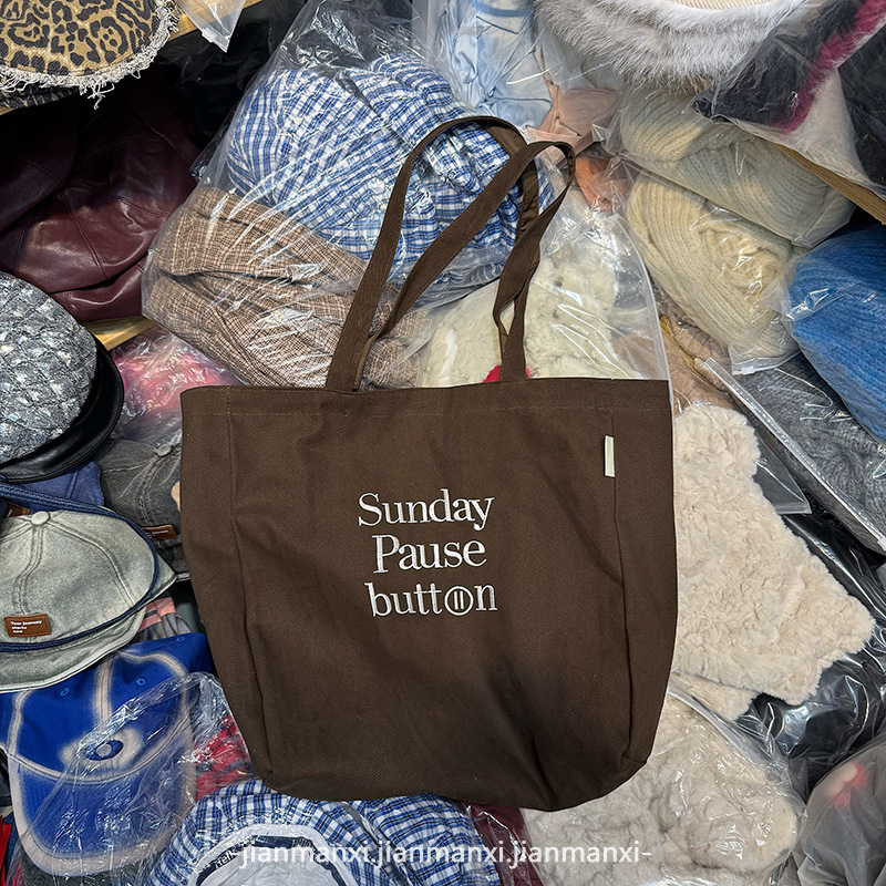 ins可爱大学生上课背包新款潮韩国学院风字母托特包休闲大容量包