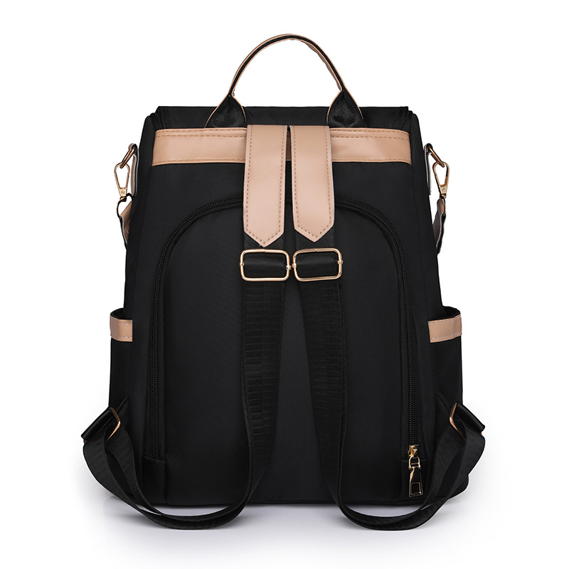 2024 verano nuevas señoras casual mochila antirrobo moda contraste color nylon remache mochila de viaje mochila escolar