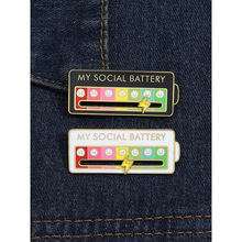 N 12928 Slidable expression metal brooch �ɻ��������������