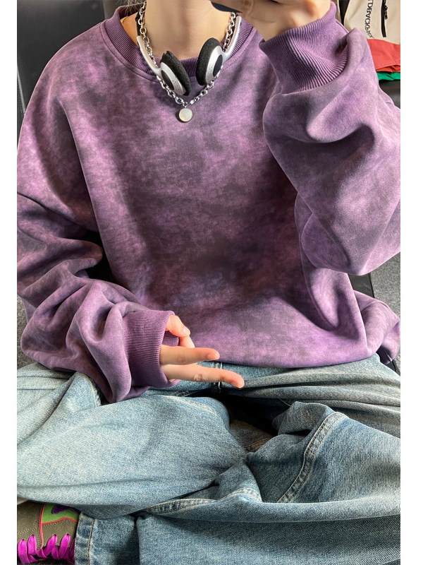 扎染卫衣男2025春秋季新款美式复古潮牌百搭重磅痞帅宽松休闲外套|undefined