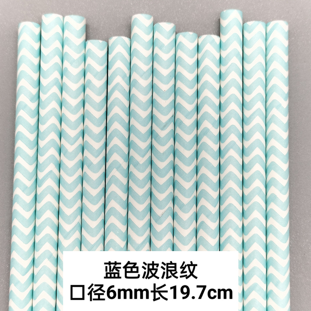 Color desechable onda patrón de papel paja bar fiesta postre Mesa pastelería decoración papel paja tubo recto tubo potable