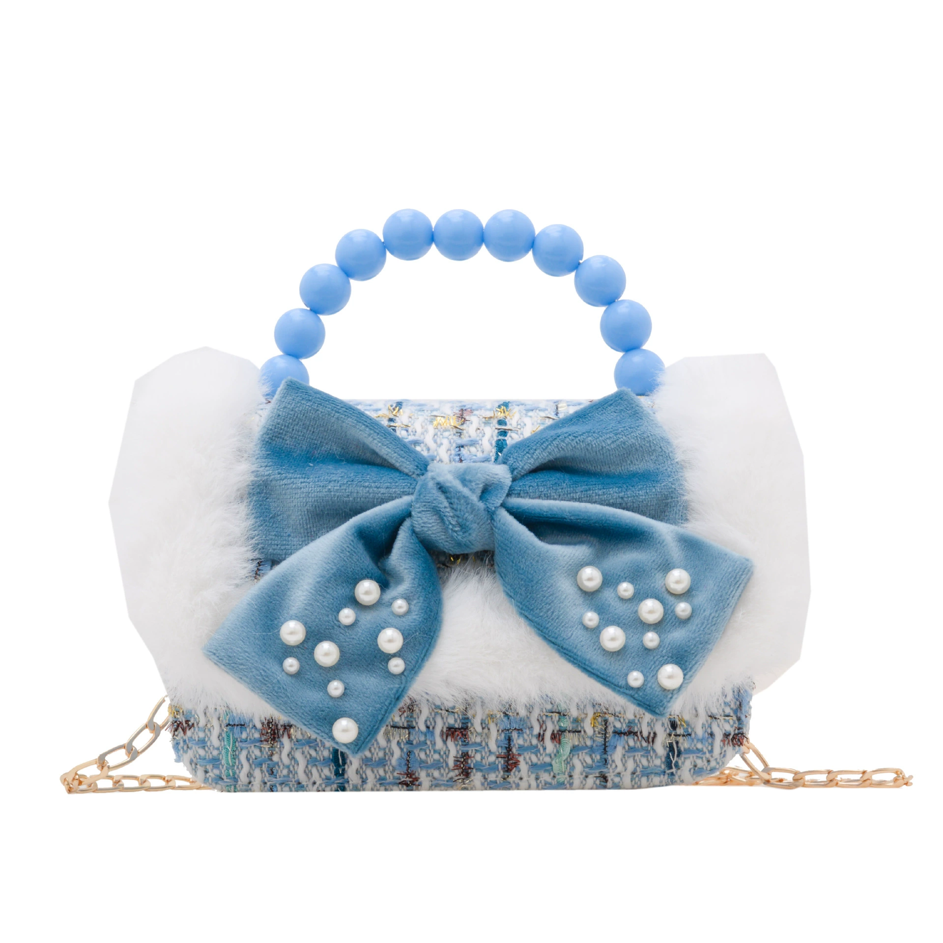 Модная цепочка, детская маленькая сумка из жемчуга, аксессуар, стиль Chanel