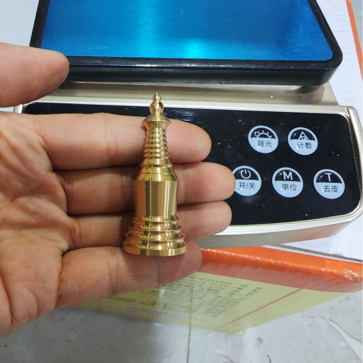 Mini brass white tower 5cm high