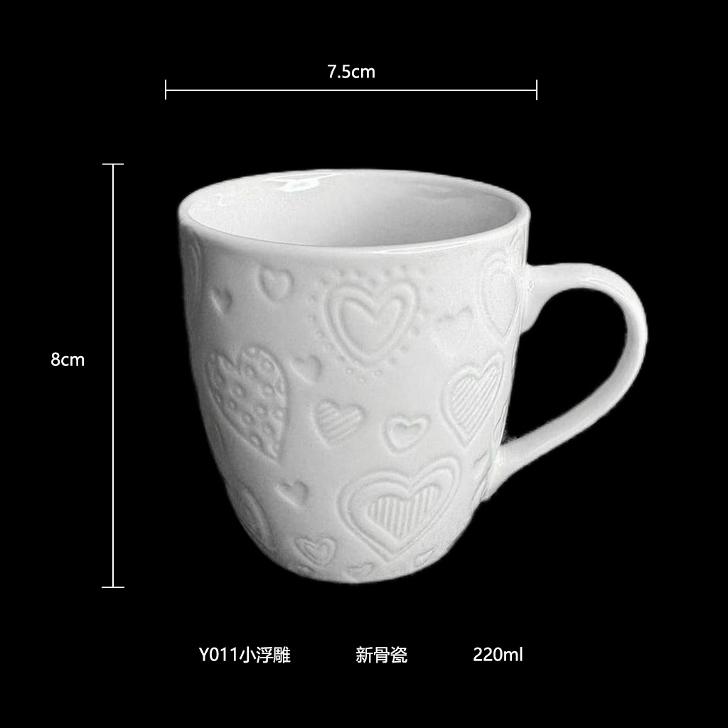 Taza en relieve Taza para beber té con leche Impresión personalizada Marca LOGO Evento empresarial corporativo Regalo conmemorativo Café de cerámica