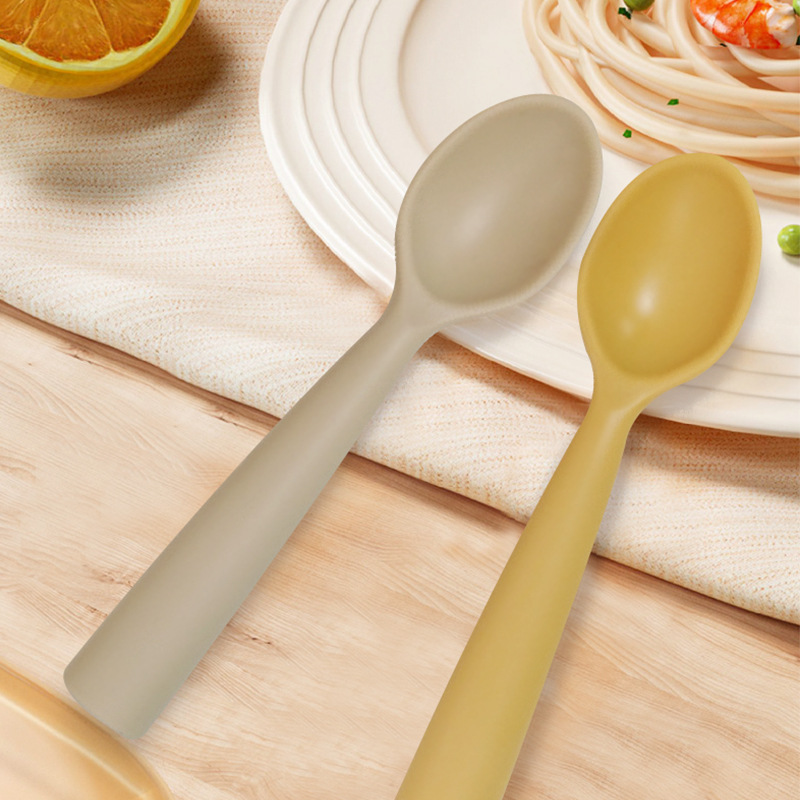 Baby Food Supplement Spoon, Special Rice Noodle Spoon for Baby Eating, Kidsren's Tableware, Silicone Soft Spoon