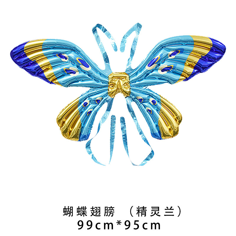 Ángel mariposa alas globo película de aluminio lote mixto colorido mágico macaron inflable para niños puesto al por mayor flash