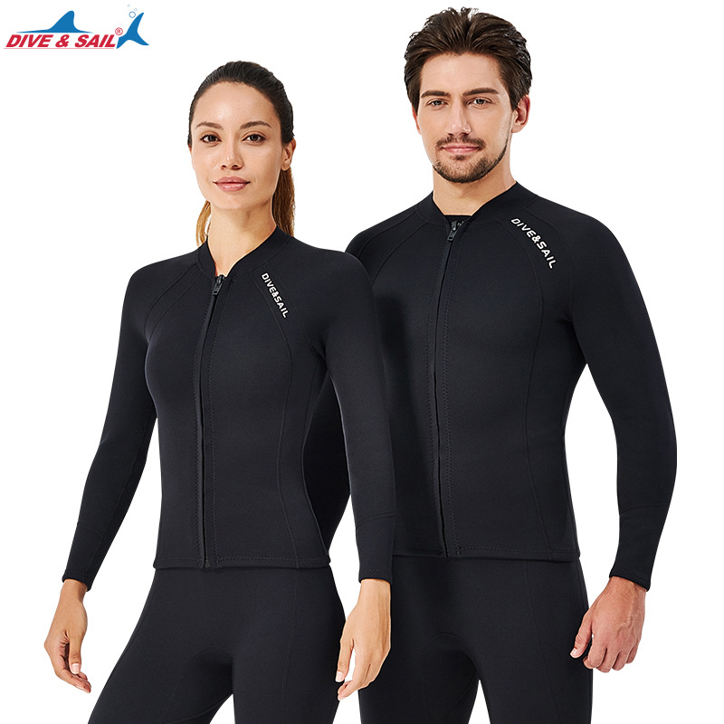 Cross-Border New 2mm Wetsuit Split Top Long-Sleeved Snorkeling Suit Cold-Proof and Warm Wetsuit Large Size Surfing Suit