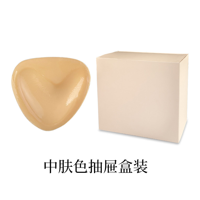 クロスボーダー三角形型厚手シリコン胸パッド、小胸を大きく見せる、女性用プッシュアップ水着・タイツ用両面粘着胸パッド|undefined