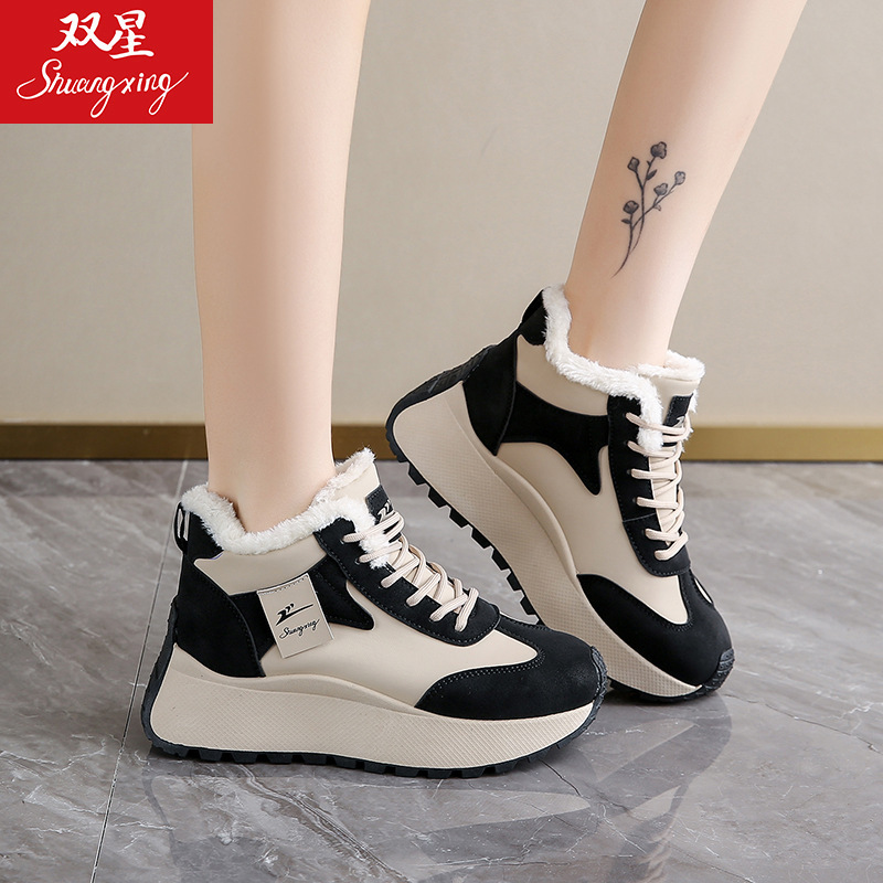 ZGSX-28093高帮加绒加厚保暖运动棉鞋女款冬季新款软底厚底老爹鞋|undefined