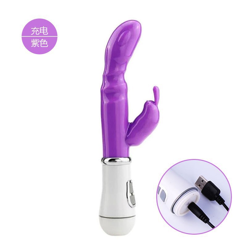 Rabbit Vibrator with Variable Frequency Modes, TPE Body, Button Control, Purple Battery-Powered Design — detail image 11
