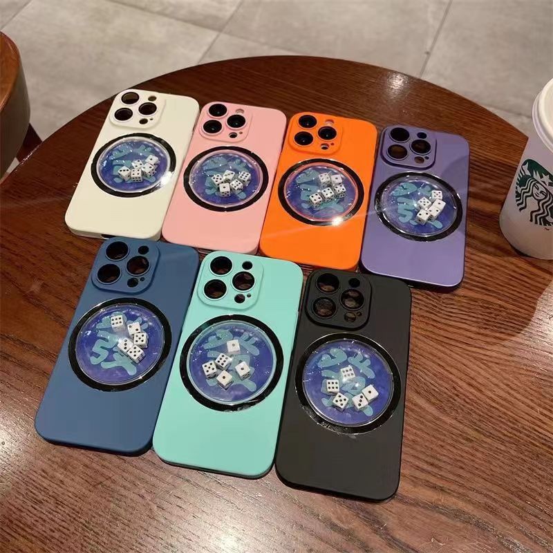 Applicable to Android Apple mobile phone shell personalized fortune three-dimensional funny creative roll dice back sticker bracket party essential