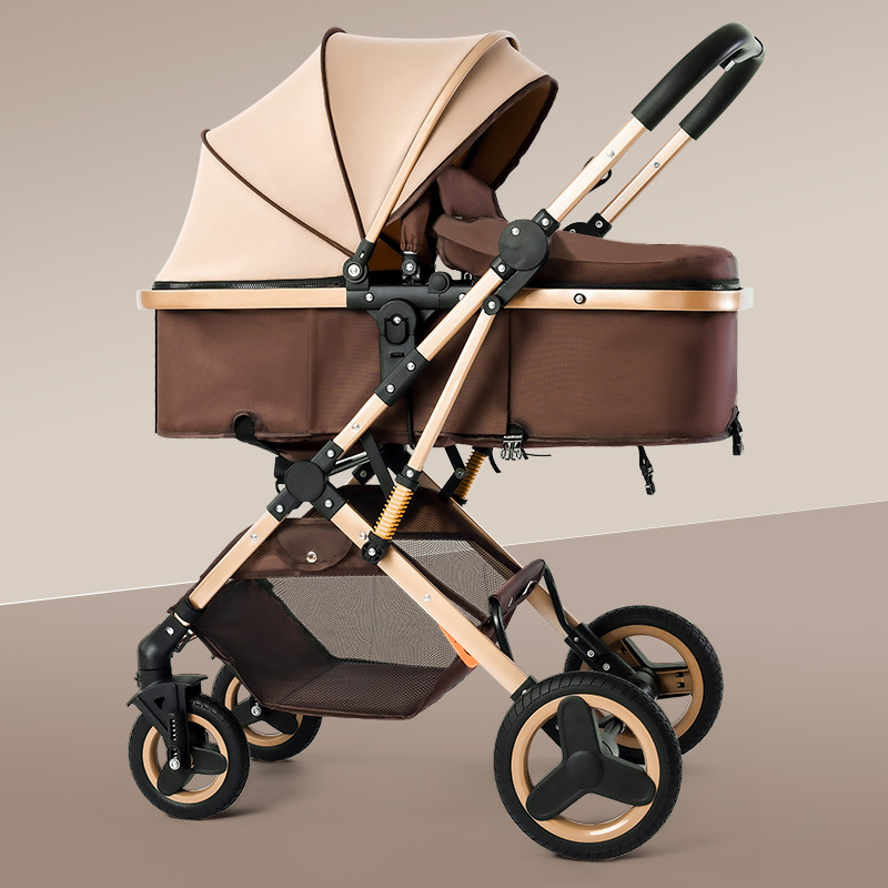 2025 New High-View Stroller, Can Sit and Lie Down, 0 to 3 Years Old, 6 Multi-Functional One-Click Foldableing for Small Months